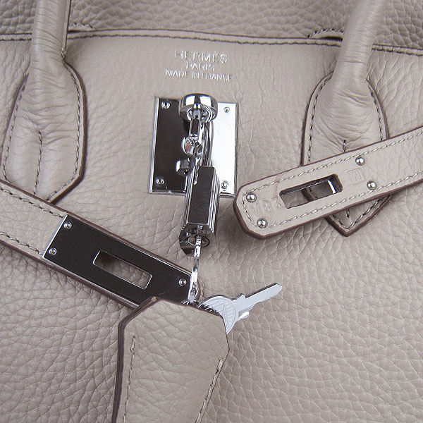 Replica Hermes Birkin 30CM Togo Leather Bag Grey 6088 On Sale - Click Image to Close
